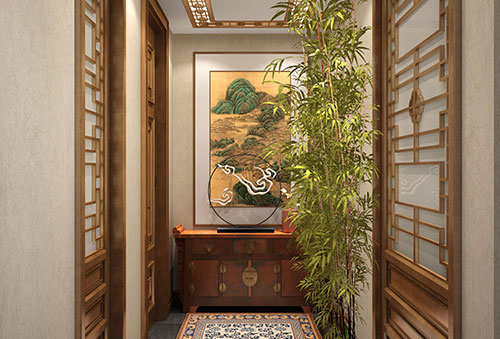 新中式家居走廊玄關裝修效果圖