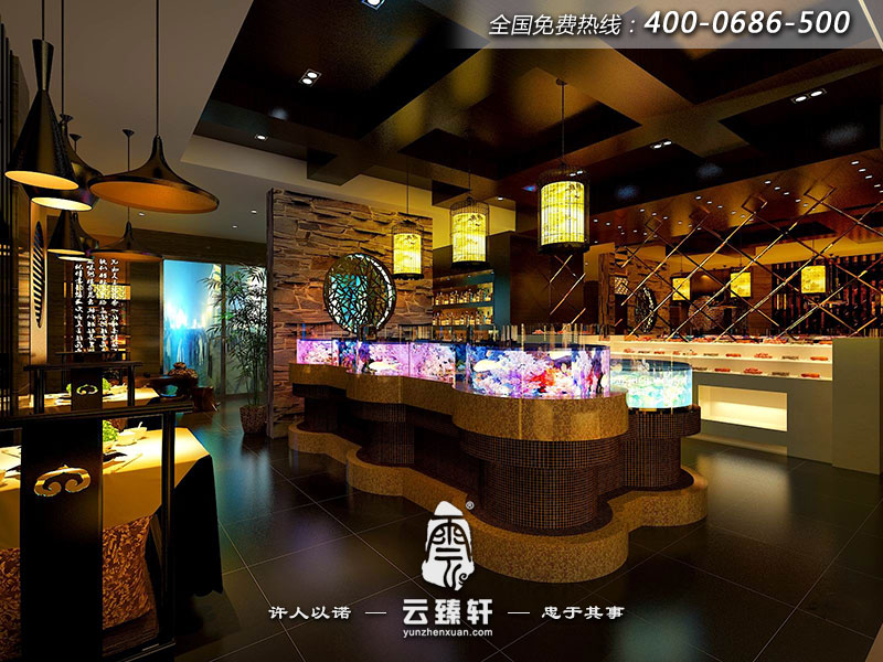 中式海鮮養生館的菜品展示區圖片