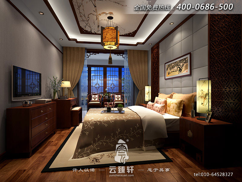 中式樣板房臥室圖片