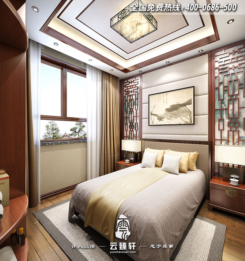簡約中式復式樓一層次臥室設計效果圖