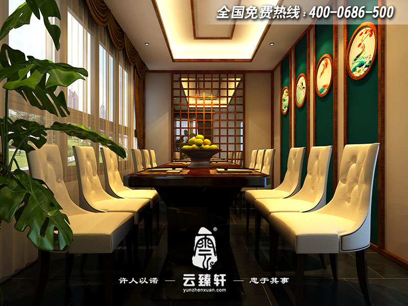 優雅多情的中式餐廳空間設計效果圖