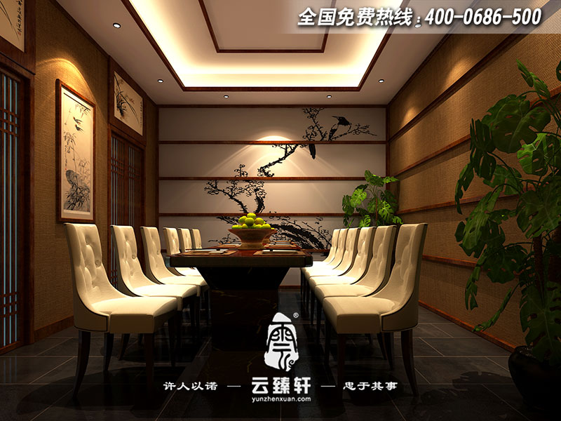 中式餐廳空間設計效果圖
