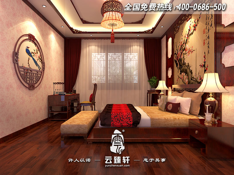中式別墅小女兒房間設計效果圖