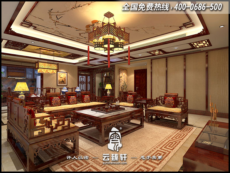 新中式客廳設計效果圖